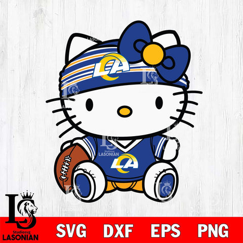 Los Angeles Rams Cute Hello Kitty Football 12 Svg Eps Dxf Png File, NFL svg, Digital Download, Instant Download