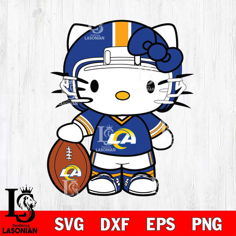 Los Angeles Rams Cute Hello Kitty Football 3 Svg Eps Dxf Png File, NFL svg, Digital Download, Instant Download