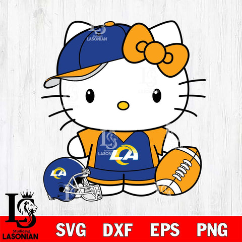 Los Angeles Rams Cute Hello Kitty Football 4 Svg Eps Dxf Png File, NFL svg, Digital Download, Instant Download