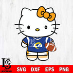 Los Angeles Rams Cute Hello Kitty Football 8 Svg Eps Dxf Png File, NFL svg, Digital Download, Instant Download