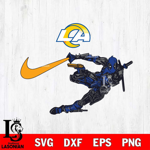 Los Angeles Rams Deadpool Nike Svg Eps Dxf Png File, Digital Download, Instant Download
