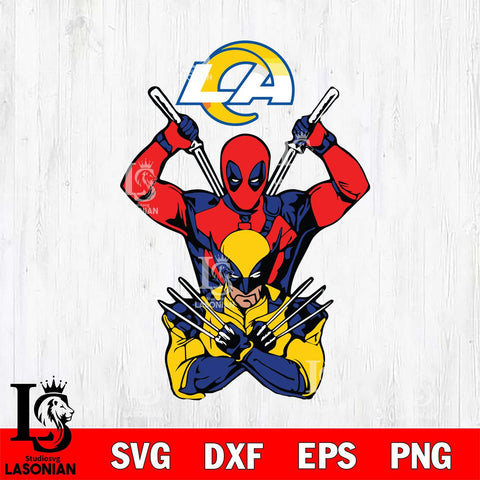 Los Angeles Rams Deadpool Wolverine 2 Svg Eps Dxf Png File, Digital Download, Instant Download