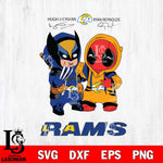 Los Angeles Rams Deadpool X Wolverine Funny Svg Eps Dxf Png File, Digital Download, Instant Download