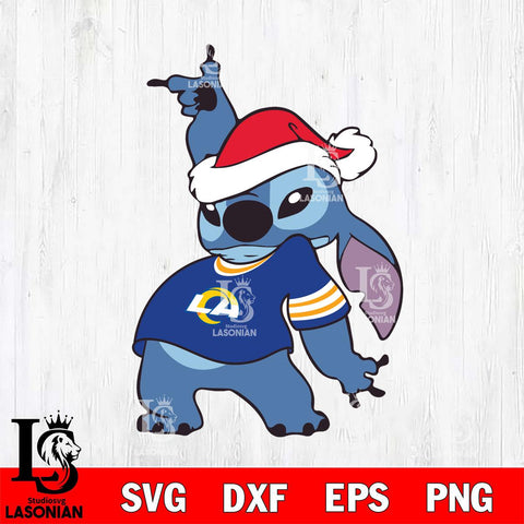 Los Angeles Rams Disney Lilo & Stitch Christmas Svg Eps Dxf Png File, Digital Download, Instant Download