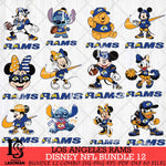 Los Angeles Rams Disney NFL Bundle Svg PNG 12 Svg Eps Dxf Png File, Digital Download