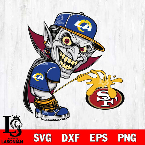 Los Angeles Rams Dracula Piss On San Francisco 49ers Svg Eps Dxf Png File, Digital Download, Instant Download