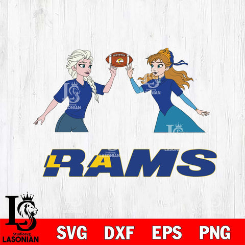 Los Angeles Rams Elsa & Anna Football Cricut,Christmas SVG DXF EPS PNG FILE, Digital Download,Instant Download, Silhouette