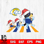 Los Angeles Rams Family Bluey Walking Christmas Svg Eps Dxf Png File, Digital Download, Instant Download