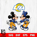 Los Angeles Rams Fan Minnie And Mickey Love Svg Eps Dxf Png File, Digital Download, Instant Download