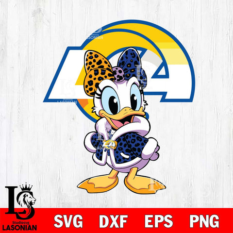 Los Angeles Rams Fancy Daisy Duck Disney Svg Eps Dxf Png File, Digital Download, Instant Download