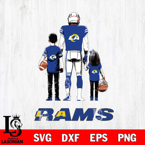 Los Angeles Rams Father And Child Football SVG DXF EPS PNG FILE,NFL SVG, Father day Digital Download,Instant Download, Silhouette