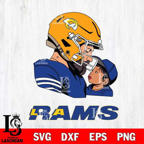 Los Angeles Rams Father And Child Rugby SVG DXF EPS PNG FILE,NFL SVG, Father day Digital Download,Instant Download, Silhouette