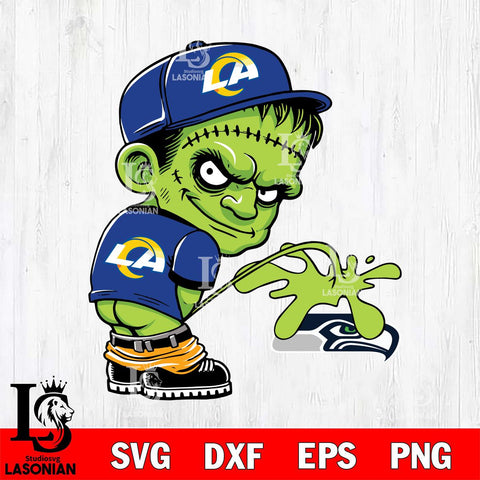 Los Angeles Rams Frankenstein Piss On Seattle Seahawks Svg Eps Dxf Png File, Digital Download, Instant Download