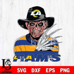 Los Angeles Rams Freddy Krueger Horror Halloween Svg Eps Dxf Png File, Digital Download, Instant Download
