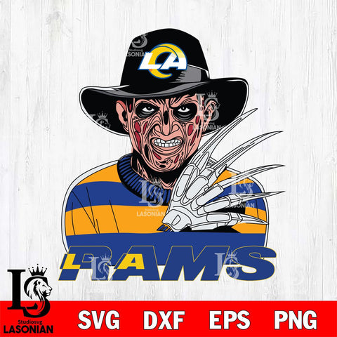 Los Angeles Rams Freddy Krueger Horror Halloween Svg Eps Dxf Png File, Digital Download, Instant Download