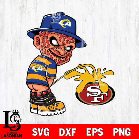 Los Angeles Rams Freddy Krueger Piss On San Francisco 49ers Svg Eps Dxf Png File, Digital Download, Instant Download