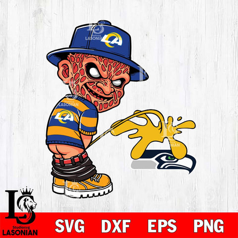 Los Angeles Rams Freddy Krueger Piss On Seattle Seahawks Svg Eps Dxf Png File, Digital Download, Instant Download