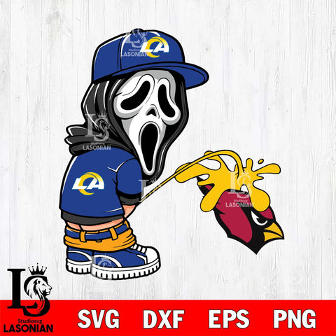 Los Angeles Rams Ghostface Piss On Arizona Cardinals Svg Eps Dxf Png File, Digital Download, Instant Download