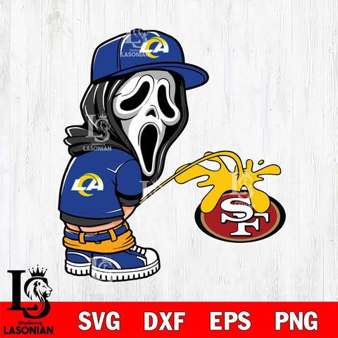 Los Angeles Rams Ghostface Piss On San Francisco 49ers Svg Eps Dxf Png File, Digital Download, Instant Download