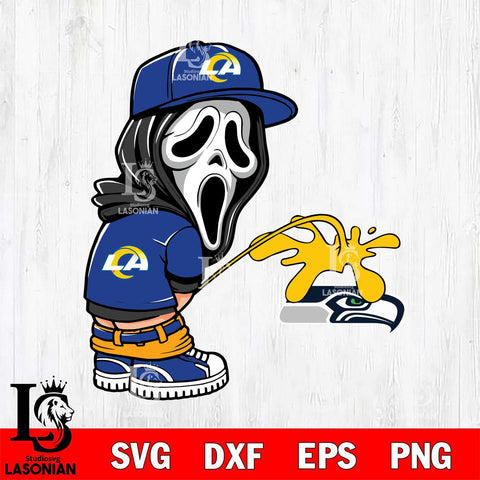 Los Angeles Rams Ghostface Piss On Seattle Seahawks Svg Eps Dxf Png File, Digital Download, Instant Download