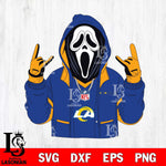 Los Angeles Rams Ghostface Scream Football Halloween Svg Eps Dxf Png File, Digital Download, Instant Download