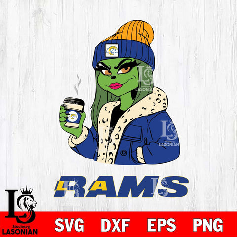 Los Angeles Rams Girls Grinch Bougie Svg Eps Dxf Png File, Digital Download, Instant Download