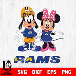 Los Angeles Rams Goofy and Minnie mouse Football SVG DXF EPS PNG FILE,NFL Cricut ,Football Digital Download,Instant Download, Silhouette