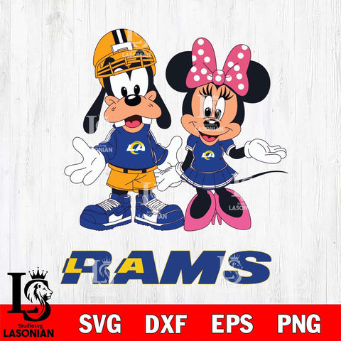 Los Angeles Rams Goofy and Minnie mouse Football SVG DXF EPS PNG FILE,NFL Cricut ,Football Digital Download,Instant Download, Silhouette