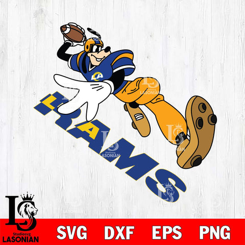 Los Angeles Rams Goofy rugby player SVG DXF EPS PNG FILE,NFL Cricut ,Football Digital Download,Instant Download, Silhouette