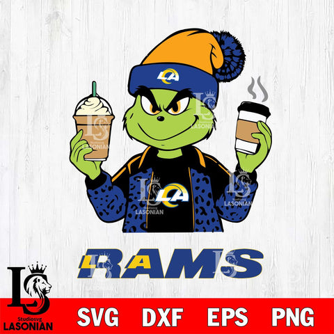 Los Angeles Rams Grinch 2 coffee Svg Eps Dxf Png File, Digital Download, Instant Download