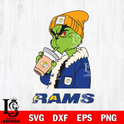 Los Angeles Rams Grinch Bougie Football Svg Eps Dxf Png File, Digital Download, Instant Download