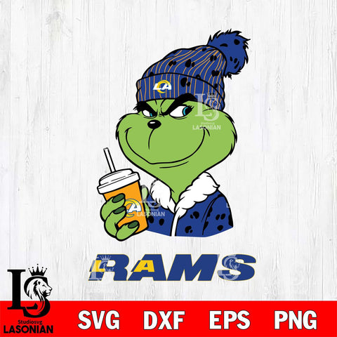 Los Angeles Rams Grinch Cofffe Christmas Svg Eps Dxf Png File,Cricut svg files, Digital Download, Instant Download