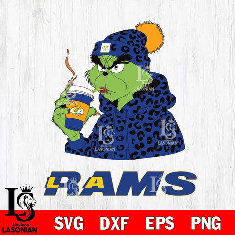 Los Angeles Rams Grinch Leopard Christmas Svg Eps Dxf Png File,Cricut svg files, Digital Download, Instant Download