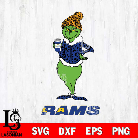 Los Angeles Rams Grinch Leopard Coffee Svg Eps Dxf Png File, Digital Download, Instant Download