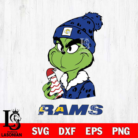 Los Angeles Rams Grinch Tree Cake Svg Eps Dxf Png File, Digital Download, Instant Download