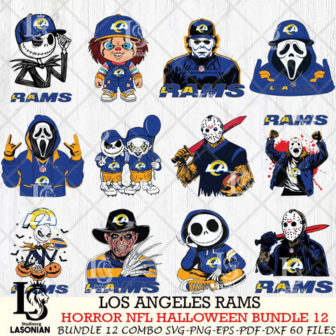 Los Angeles Rams Halloween Bundle 12 SVG Svg Eps Dxf Png File, Bundle NFL svg, Digital Download, Instant Download