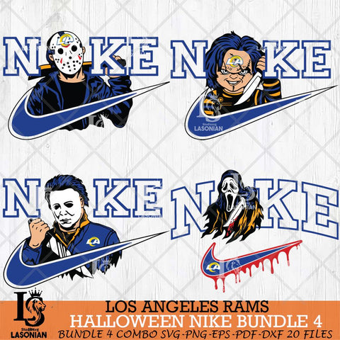 Los Angeles Rams Halloween NFL Bundle 4 Svg Eps Dxf Png File, Digital Download, Instant Download