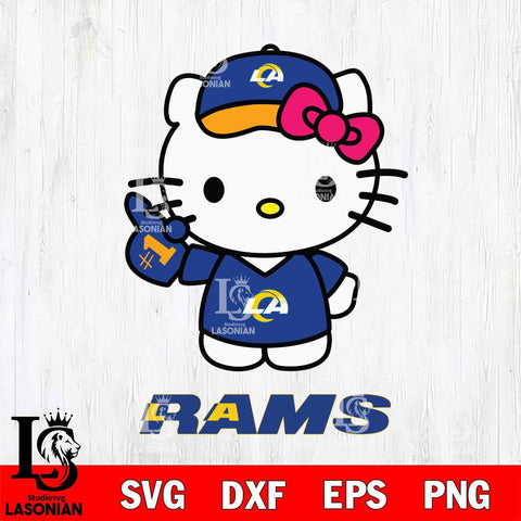 Los Angeles Rams Hello Kitty Best Fan Svg Eps Dxf Png File, Digital Download, Instant Download