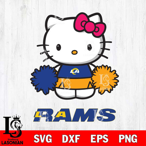 Los Angeles Rams Hello Kitty Cheerleader 2 Svg Eps Dxf Png File, Digital Download, Instant Download
