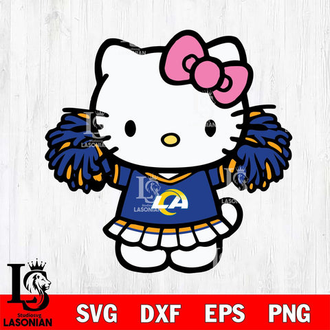 Los Angeles Rams Hello Kitty Cheerleader 3 Svg Eps Dxf Png File, Digital Download, Instant Download
