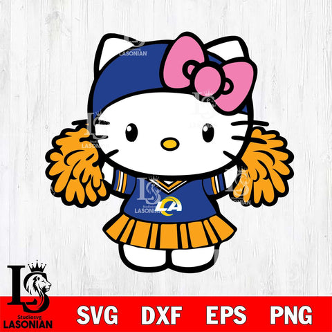 Los Angeles Rams Hello Kitty Cheerleader 5 Svg Eps Dxf Png File, Digital Download, Instant Download