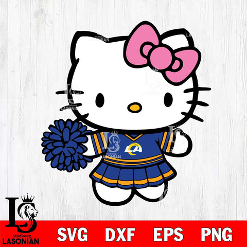 Los Angeles Rams Hello Kitty Cheerleader 8 Svg Eps Dxf Png File, Digital Download, Instant Download