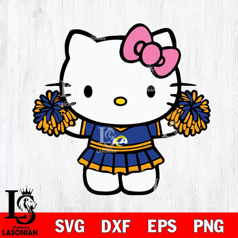Los Angeles Rams Hello Kitty Cheerleader 9 Svg Eps Dxf Png File, Digital Download, Instant Download