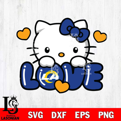 Los Angeles Rams Hello Kitty Love Svg Eps Dxf Png File, Digital Download, Instant Download