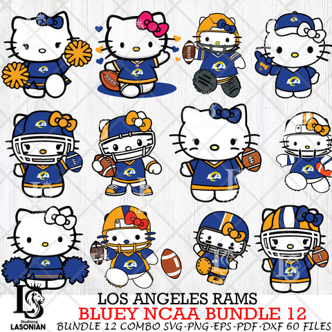 Los Angeles Rams Hello Kitty NFL Bundle 12 Svg Eps Dxf Png File, Digital Download, Instant Download