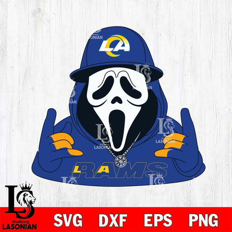 Los Angeles Rams Horror Character Ghostface Sport Svg Eps Dxf Png File, Digital Download, Instant Download