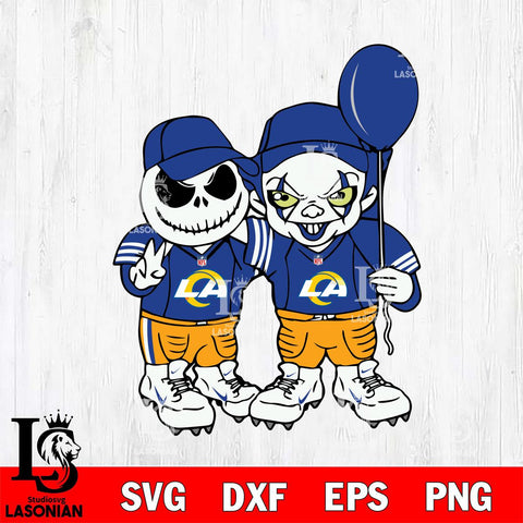 Los Angeles Rams Jack Skellington And Pennywise Football Svg Eps Dxf Png File, Digital Download, Instant Download