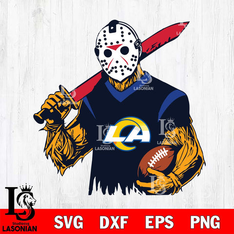 Los Angeles Rams Jason Voorhees Horror Halloween 2 Svg Eps Dxf Png File, Digital Download, Instant Download