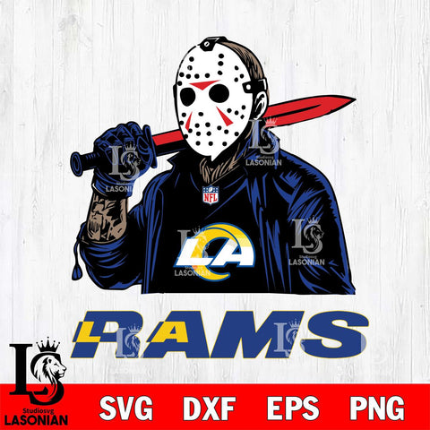 Los Angeles Rams Jason Voorhees Horror Halloween Svg Eps Dxf Png File, Digital Download, Instant Download