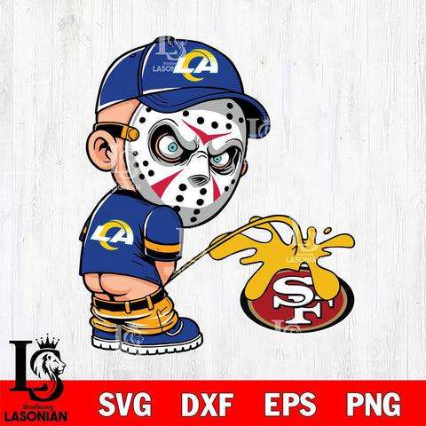 Los Angeles Rams Jason Voorhees Piss On San Francisco 49ers Svg Eps Dxf Png File, Digital Download, Instant Download